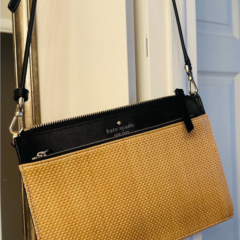 Kate Spade Woven Black and Tan Shoulder Bag